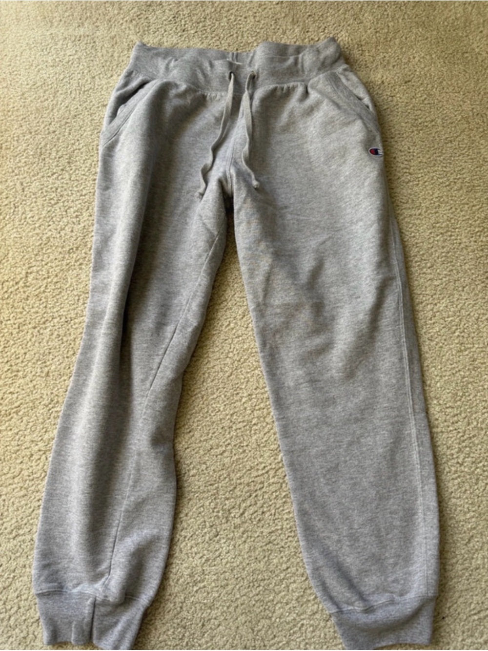Champion Light Gray Women's Fleece Joggers with Logo - Y2K